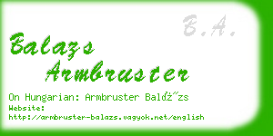 balazs armbruster business card